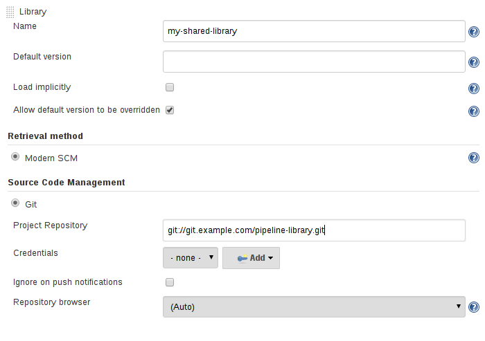 Configuring a 'Modern SCM' for a Pipeline Library